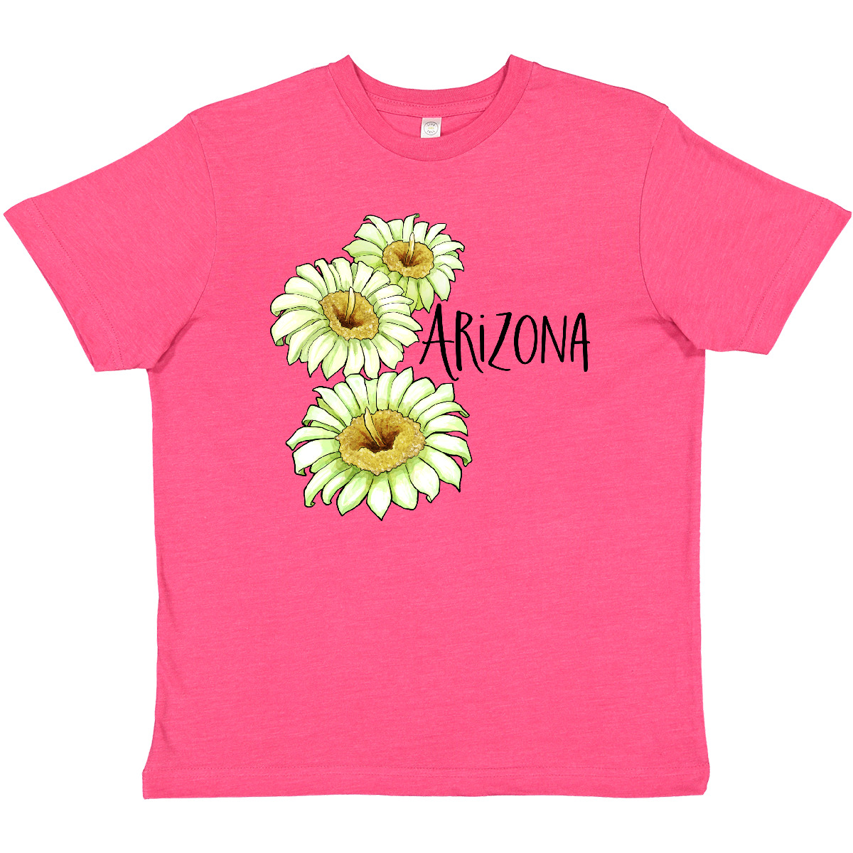 Inktastic Arizona Saguaro Cactus Flowers Youth T-Shirt State Home Flower Phoenix - Picture 7 of 9