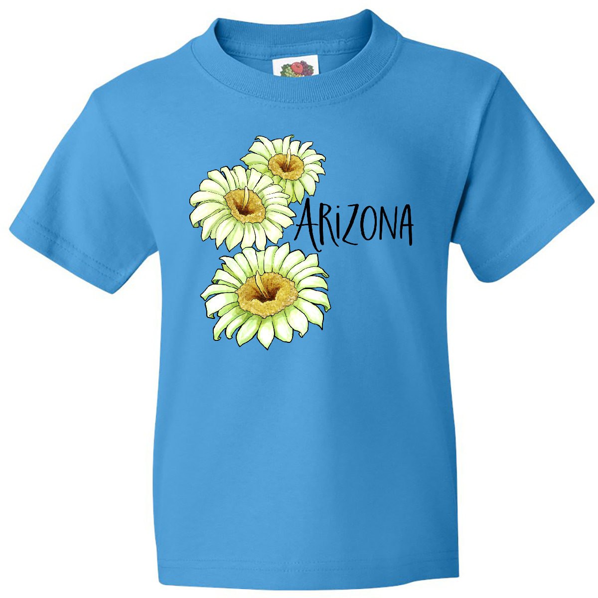 Inktastic Arizona Saguaro Cactus Flowers Youth T-Shirt State Home Flower Phoenix - Picture 6 of 9