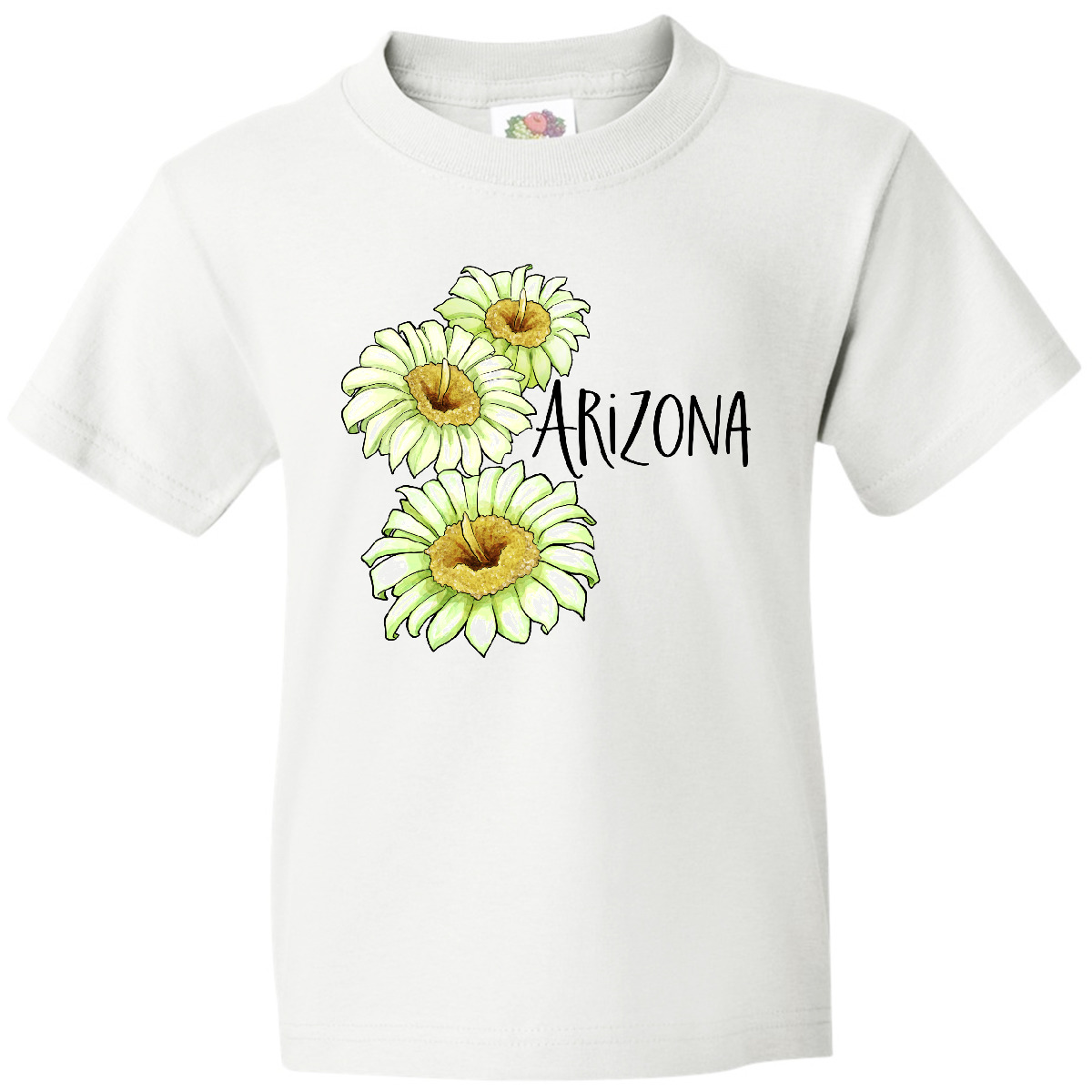 Inktastic Arizona Saguaro Cactus Flowers Youth T-Shirt State Home Flower Phoenix - Picture 9 of 9