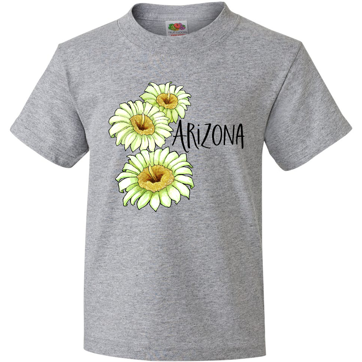 Inktastic Arizona Saguaro Cactus Flowers Youth T-Shirt State Home Flower Phoenix - Picture 3 of 9
