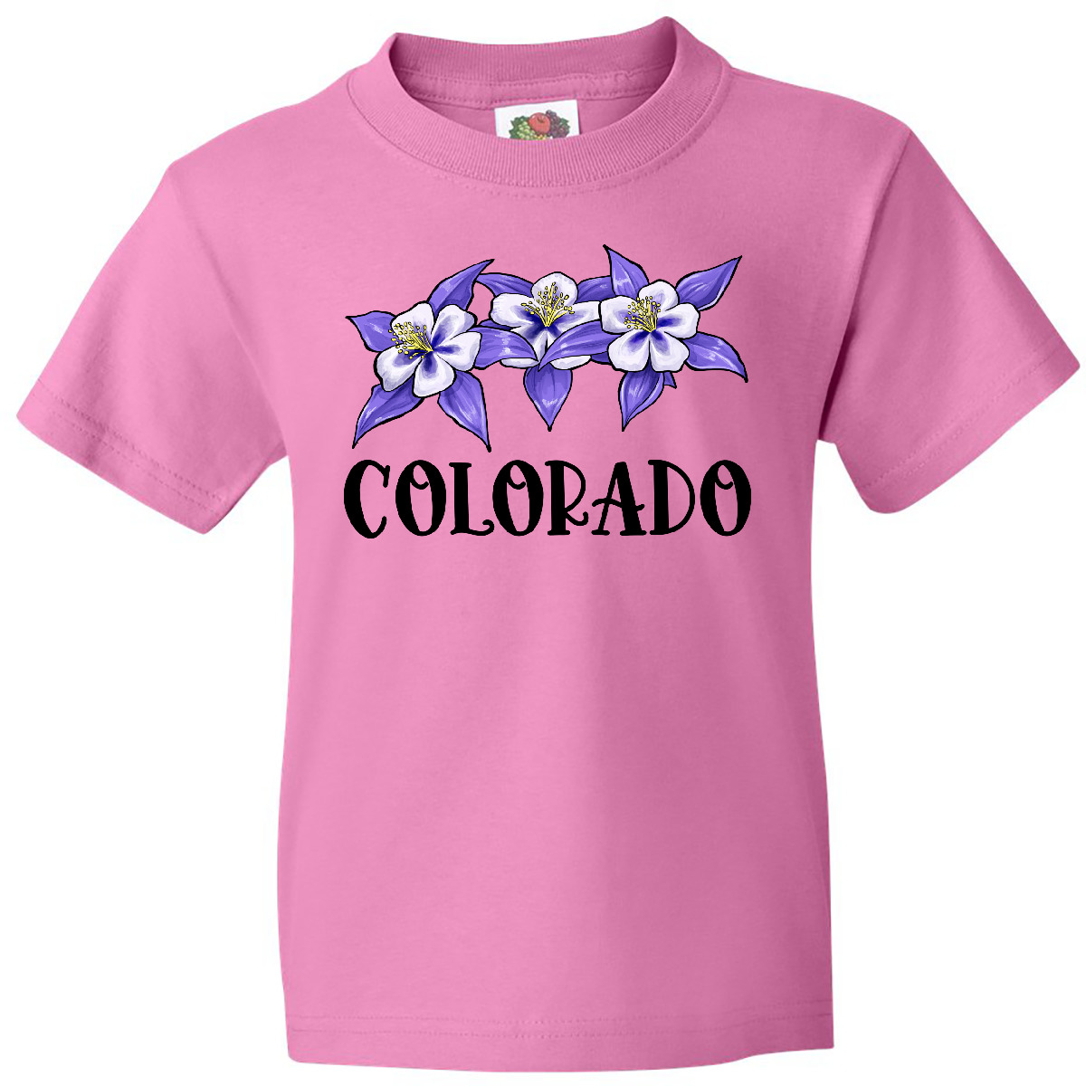 Inktastic Colorado Columbine Flowers Youth T-Shirt State Home Mountain Flower - Picture 2 of 9