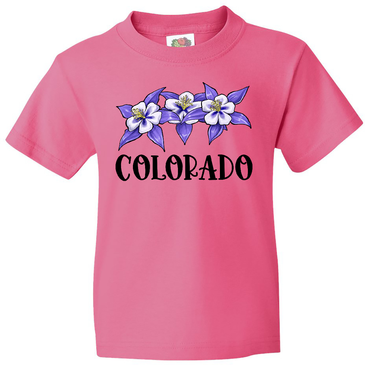 Inktastic Colorado Columbine Flowers Youth T-Shirt State Home Mountain Flower - Picture 5 of 9