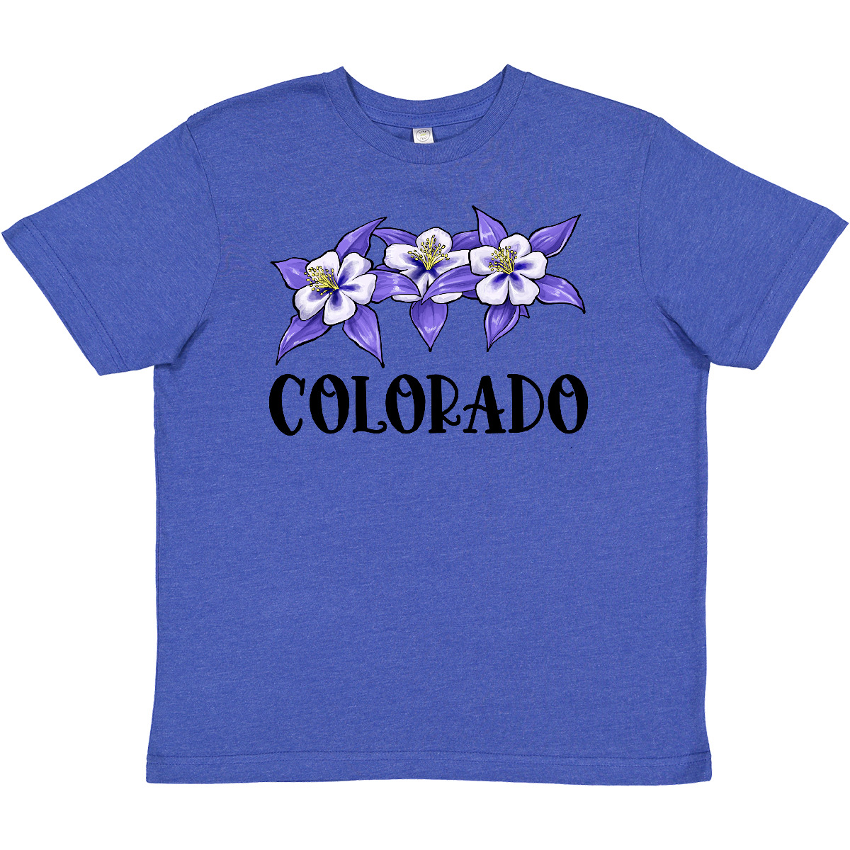 Inktastic Colorado Columbine Flowers Youth T-Shirt State Home Mountain Flower - Picture 8 of 9
