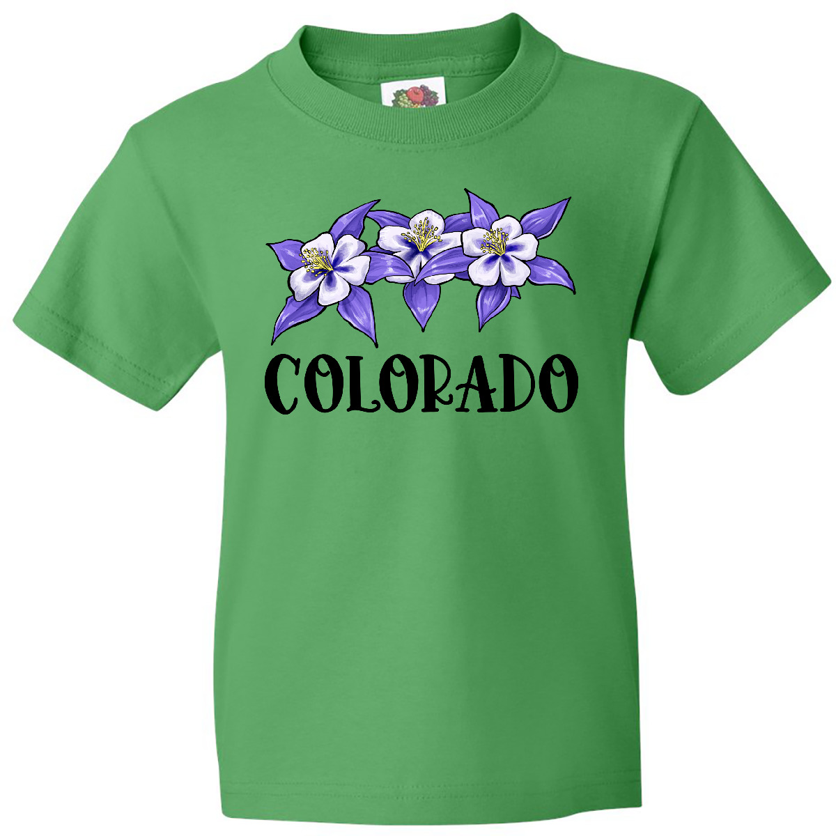 Inktastic Colorado Columbine Flowers Youth T-Shirt State Home Mountain Flower - Picture 4 of 9