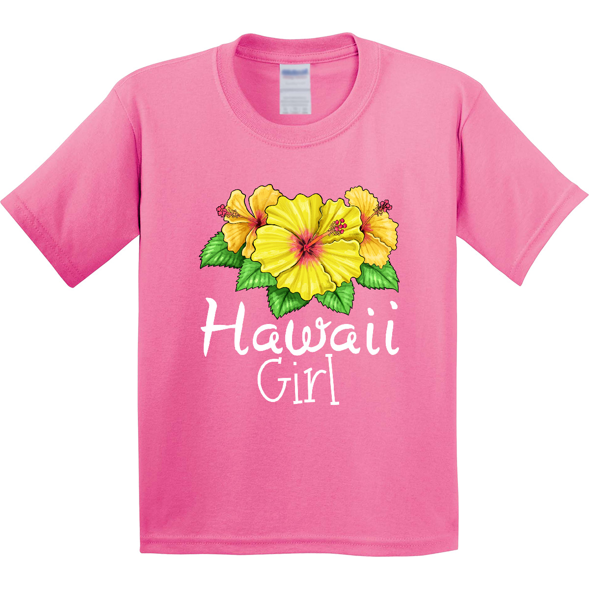 Inktastic Hawaii Girl Hibiscus Flowers Youth T-Shirt State Home Daughter Beach - Picture 2 of 10