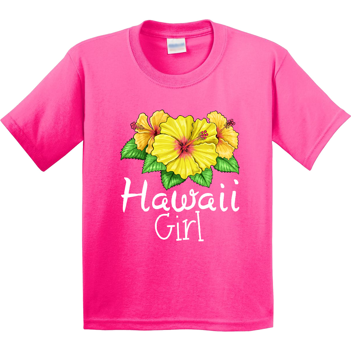 Inktastic Hawaii Girl Hibiscus Flowers Youth T-Shirt State Home Daughter Beach - Picture 5 of 10