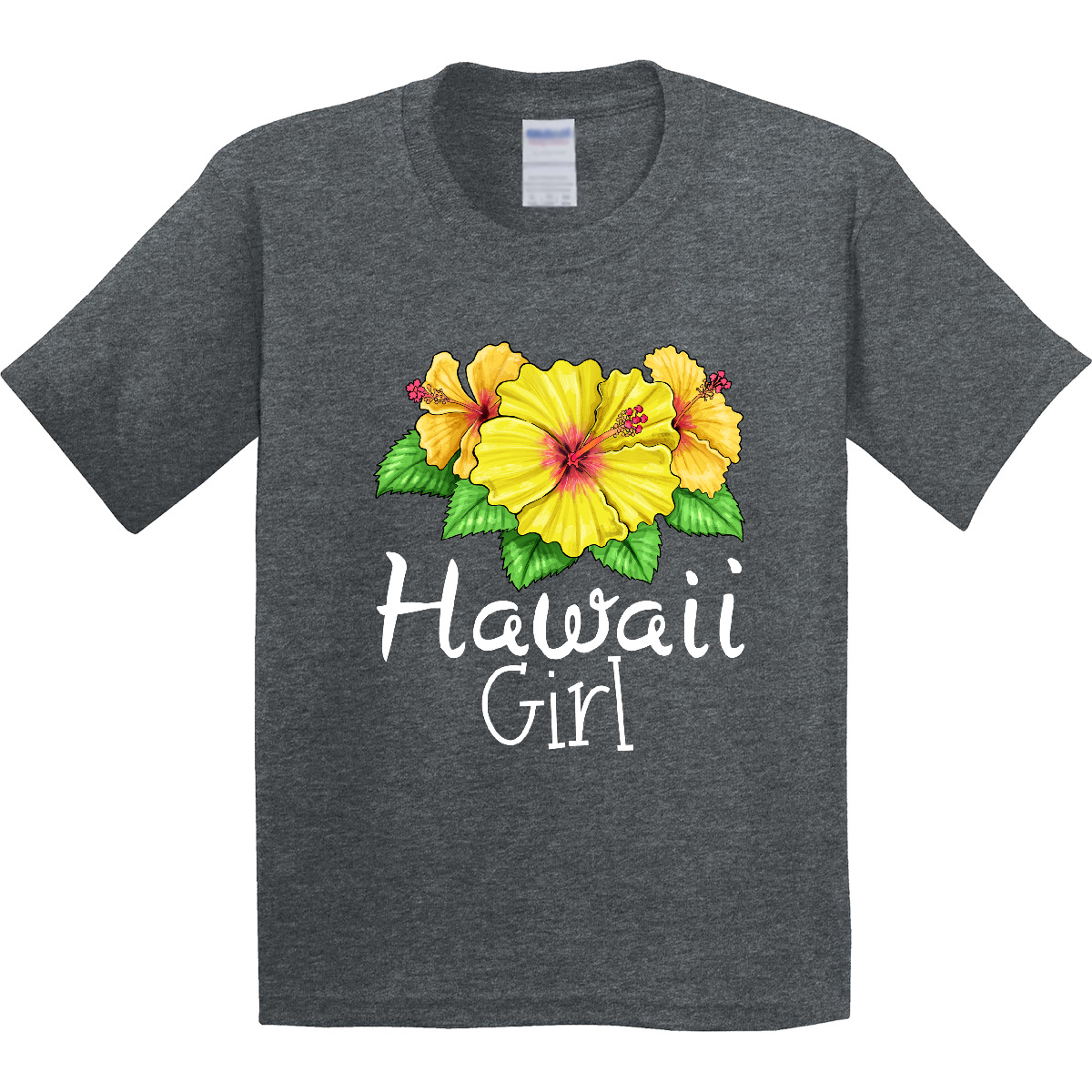 Inktastic Hawaii Girl Hibiscus Flowers Youth T-Shirt State Home Daughter Beach - Picture 8 of 10