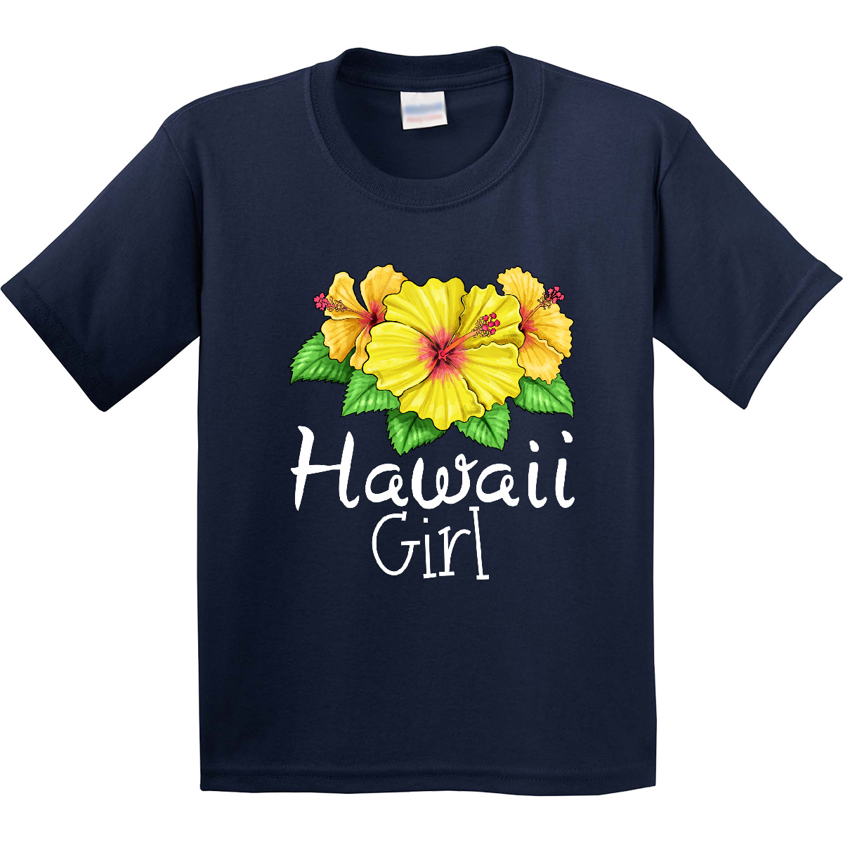 Inktastic Hawaii Girl Hibiscus Flowers Youth T-Shirt State Home Daughter Beach - Picture 4 of 10