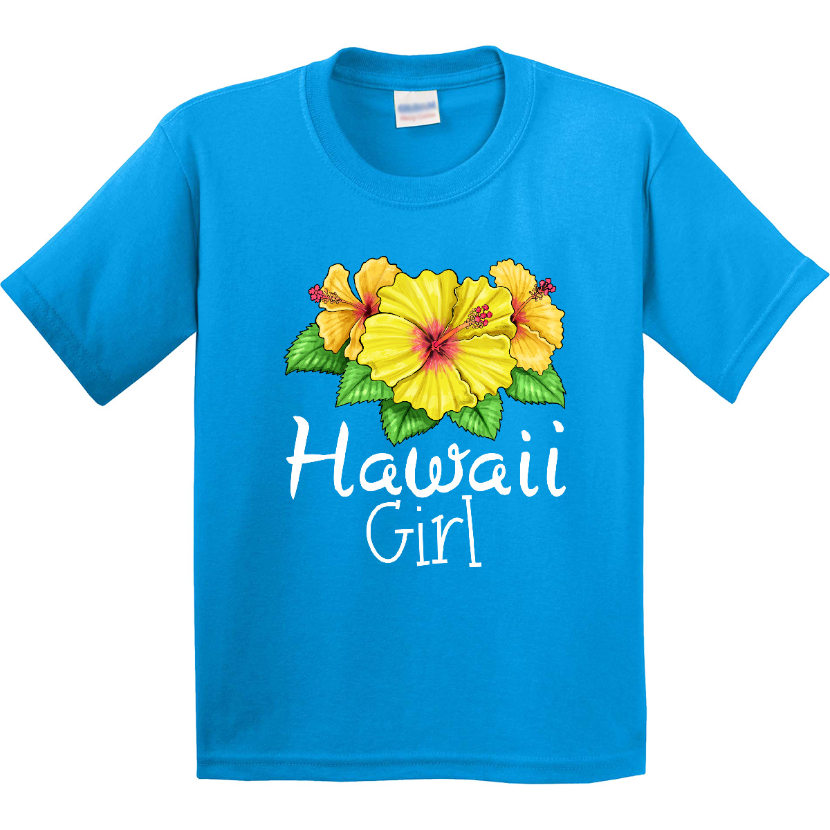Inktastic Hawaii Girl Hibiscus Flowers Youth T-Shirt State Home Daughter Beach - Picture 6 of 10