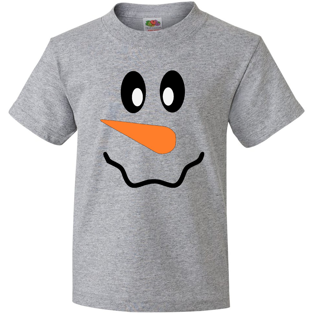 Inktastic Snowman With Carrot Nose And Smile Youth T-Shirt Boodlebug Man Smiling - Picture 2 of 4