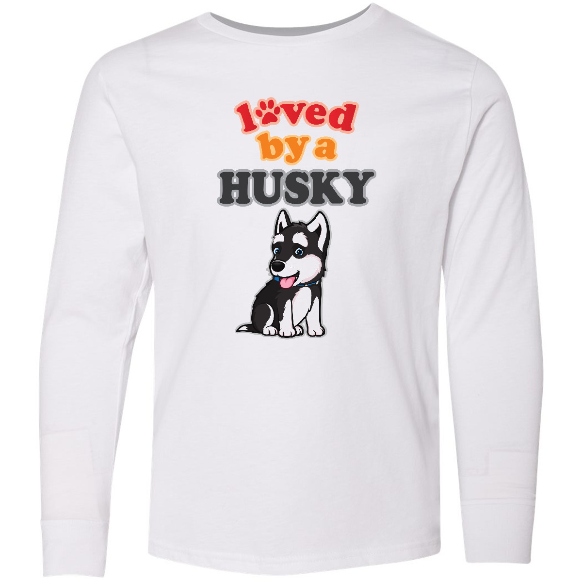 Inktastic Siberian Husky Dog Puppy Youth Long Sleeve T-Shirt Pets Cute Tee Kids - Picture 4 of 4