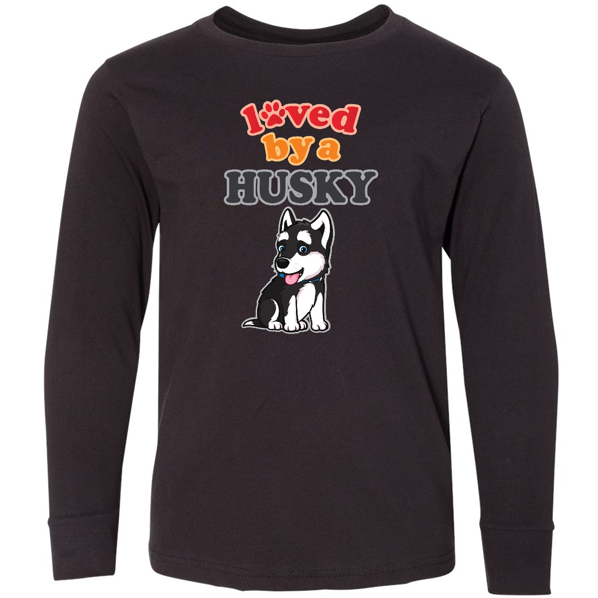 Inktastic Siberian Husky Dog Puppy Youth Long Sleeve T-Shirt Pets Cute Tee Kids - Picture 2 of 4