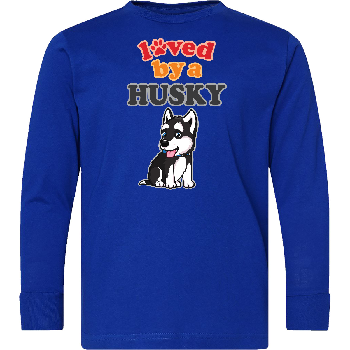 Inktastic Siberian Husky Dog Puppy Youth Long Sleeve T-Shirt Pets Cute Tee Kids - Picture 3 of 4