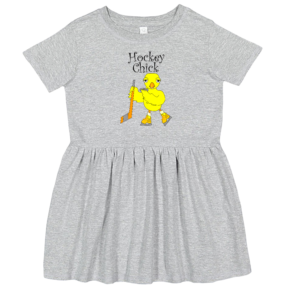 Inktastic Hockey Chick Text Toddler Dress Chicken Woman Girl Bird Skate Winter - Picture 2 of 6