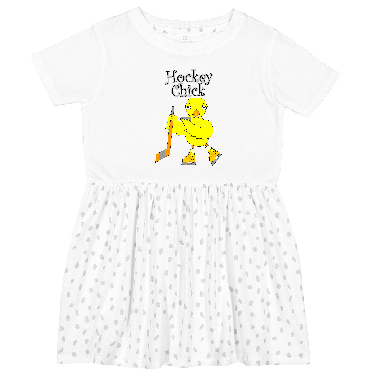 Inktastic Hockey Chick Text Toddler Dress Chicken Woman Girl Bird Skate Winter - Picture 5 of 6
