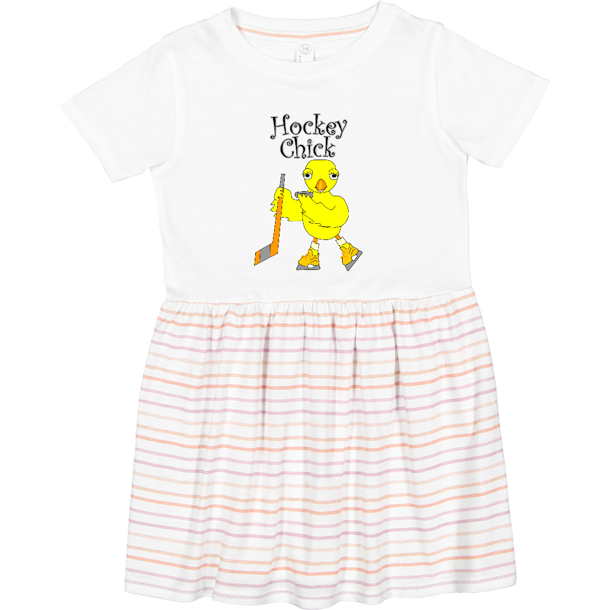 Inktastic Hockey Chick Text Toddler Dress Chicken Woman Girl Bird Skate Winter - Picture 6 of 6