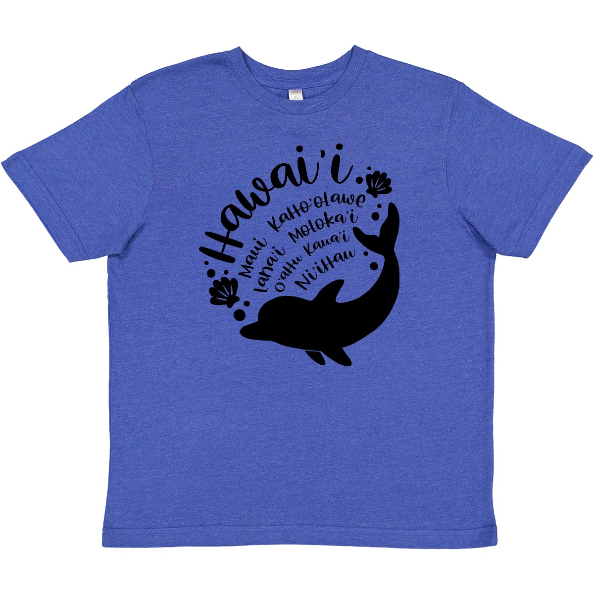 Inktastic Hawaii Islands With Dolphin Youth T-Shirt State Home Water Ocean Beach - Picture 7 of 8