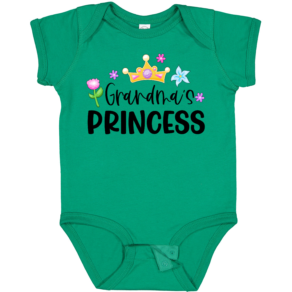 Inktastic Grandma's Princess Crown And Flowers Baby Bodysuit Children Grandma - Imagen 7 de 12