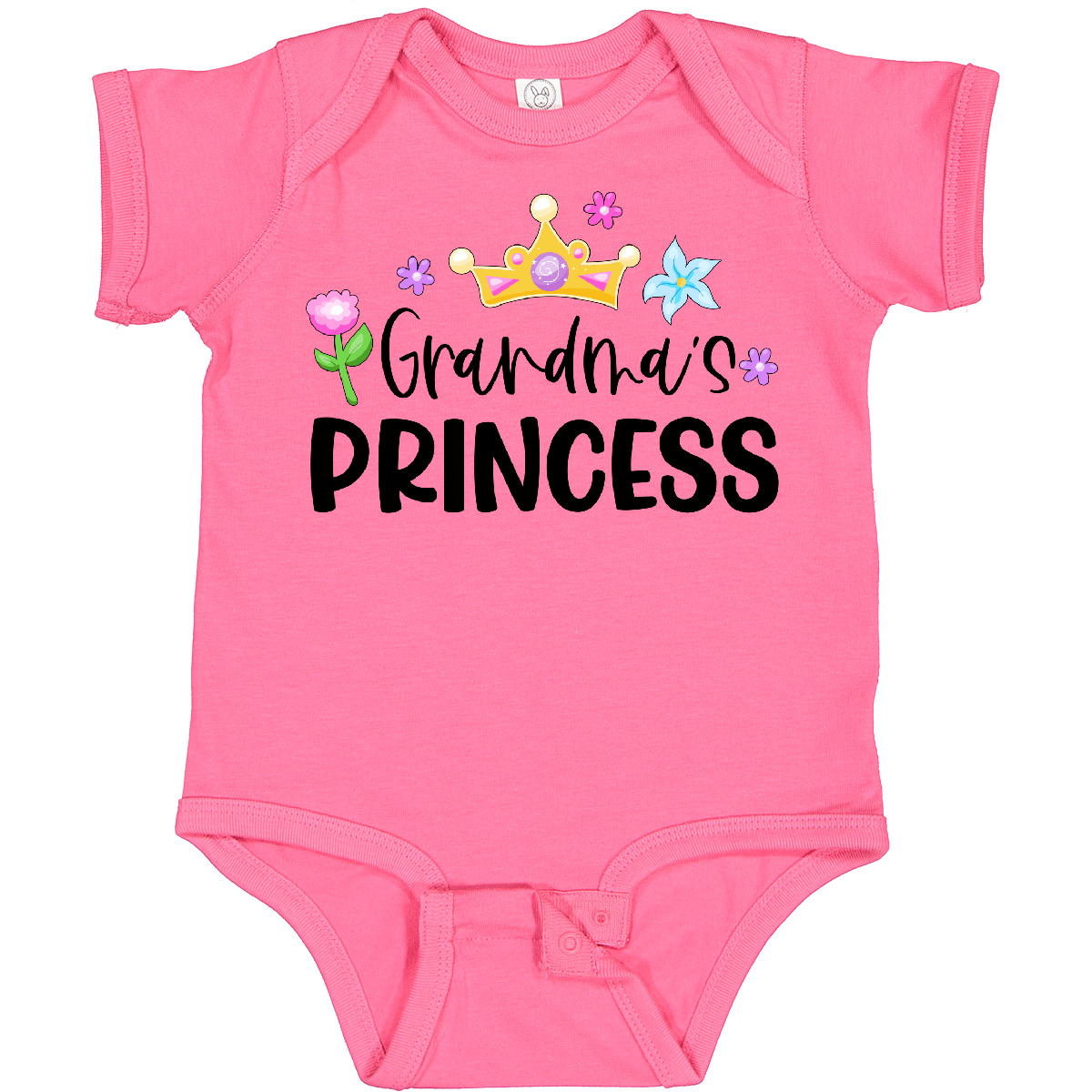 Inktastic Grandma's Princess Crown And Flowers Baby Bodysuit Children Grandma - Imagen 6 de 12