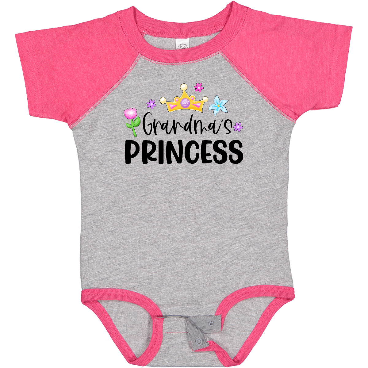 Inktastic Grandma's Princess Crown And Flowers Baby Bodysuit Children Grandma - Imagen 4 de 12