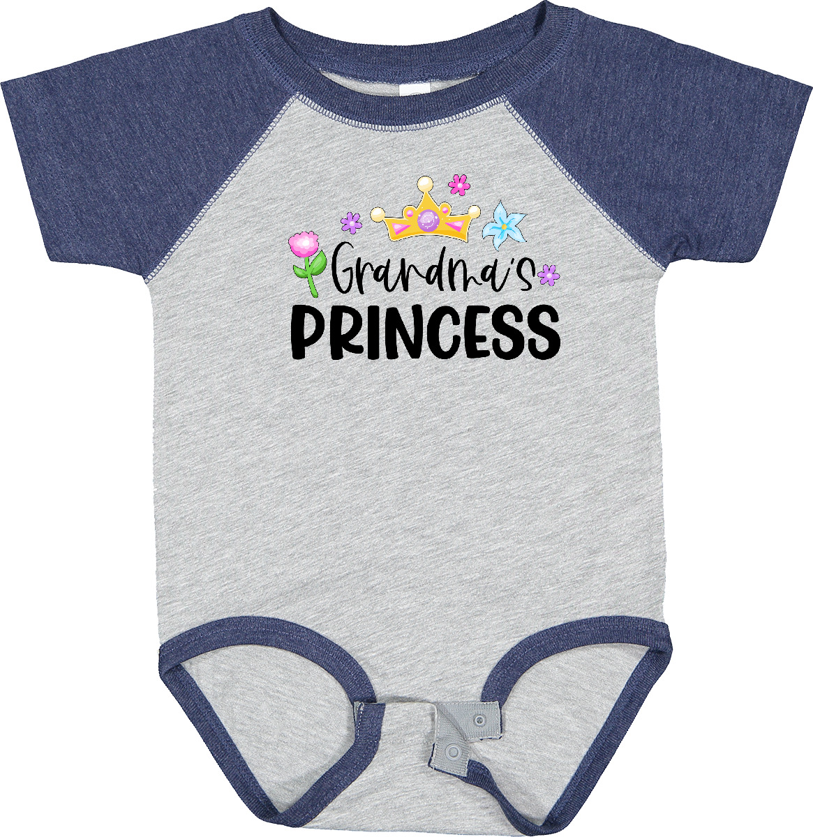 Inktastic Grandma's Princess Crown And Flowers Baby Bodysuit Children Grandma - Imagen 5 de 12