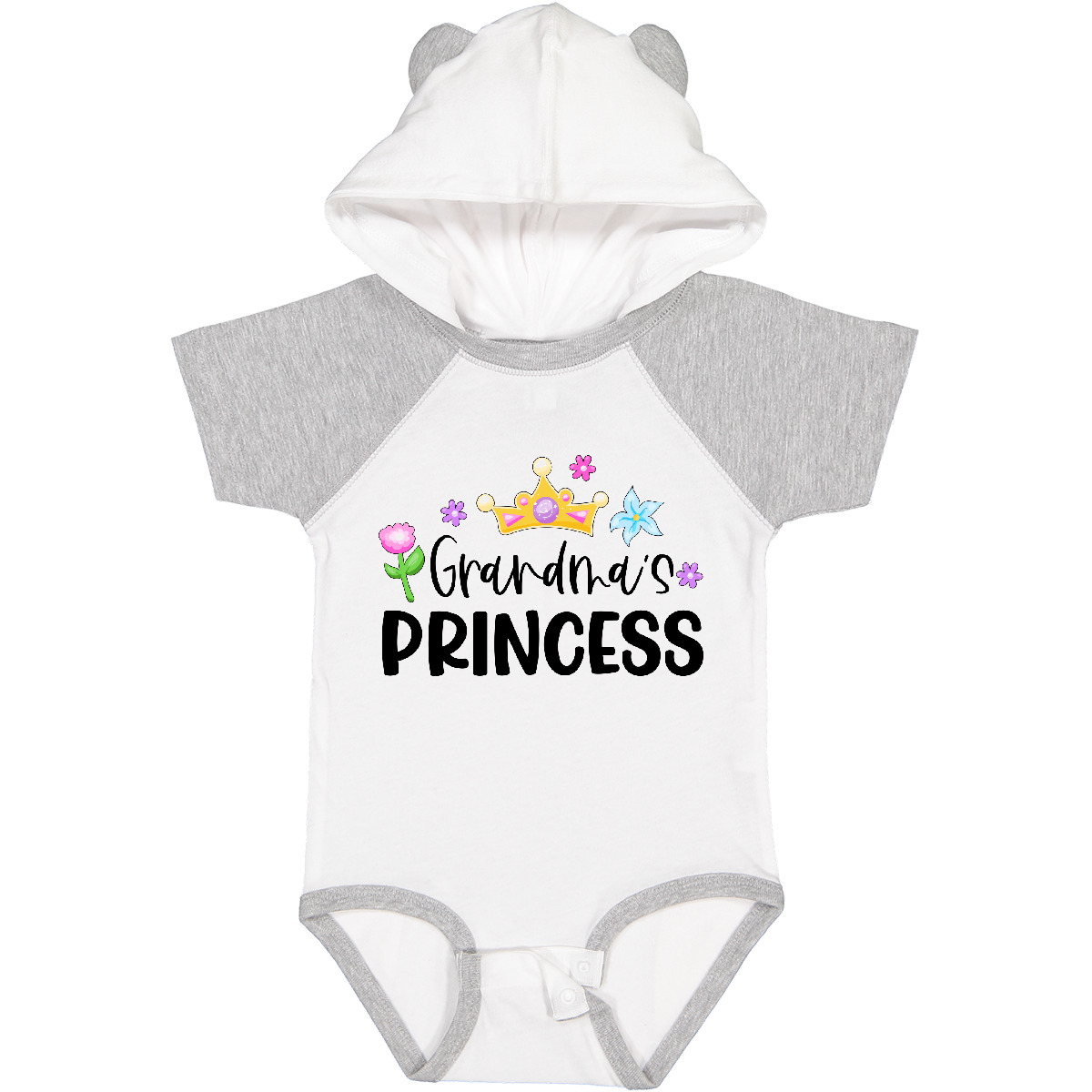 Inktastic Grandma's Princess Crown And Flowers Baby Bodysuit Children Grandma - Imagen 12 de 12