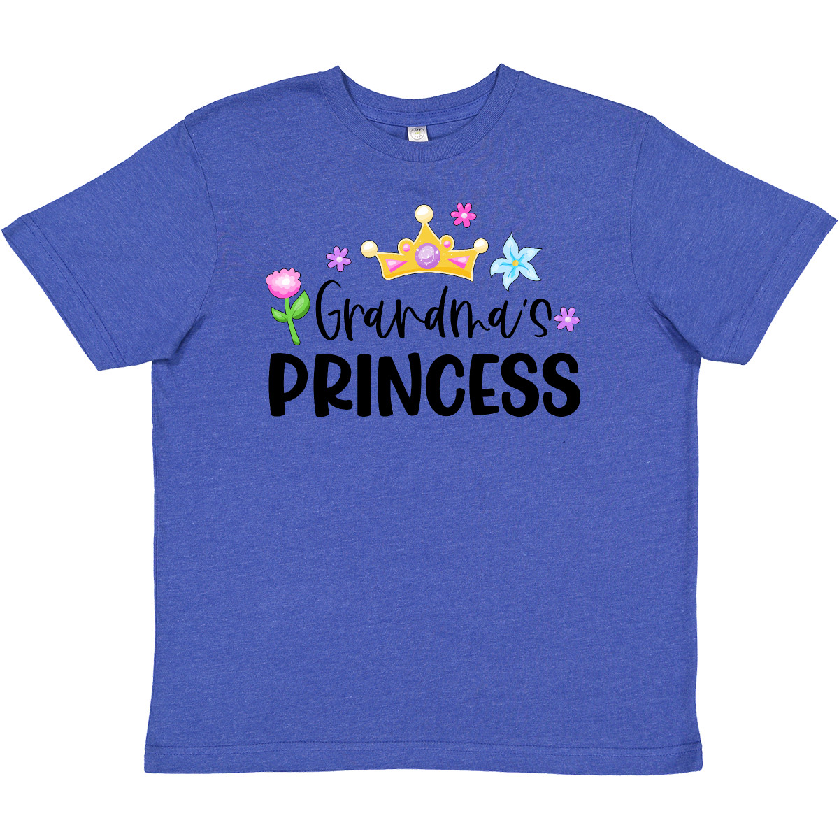Inktastic Grandma's Princess Crown And Flowers Youth T-Shirt Children Grandma Jc - Picture 8 of 8
