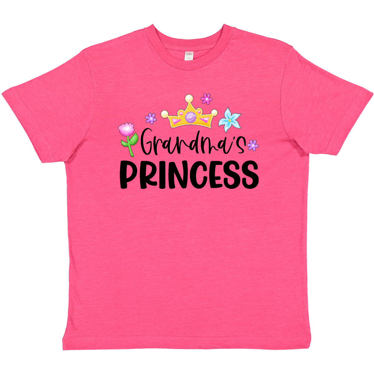 Inktastic Grandma's Princess Crown And Flowers Youth T-Shirt Children Grandma Jc - Picture 7 of 8