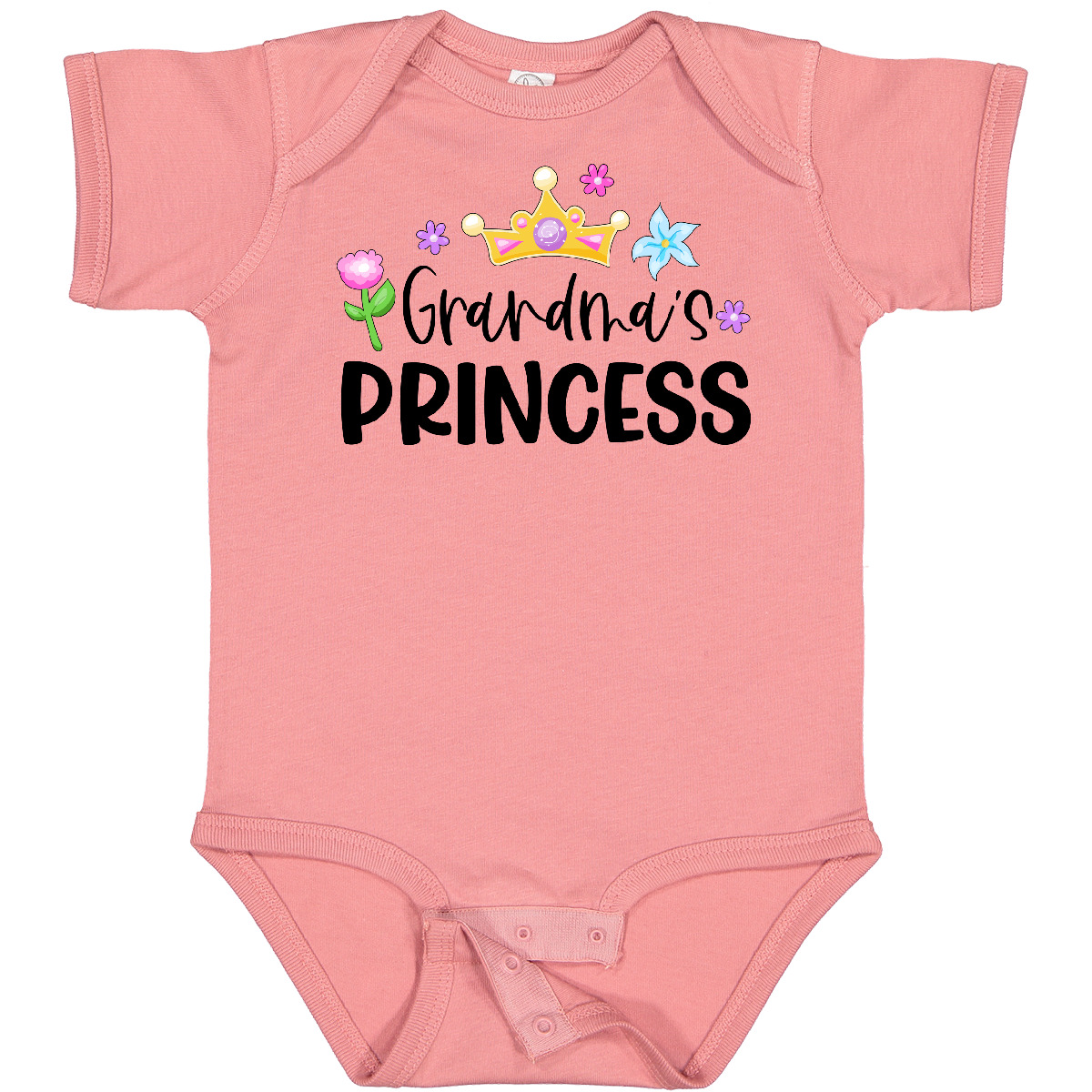 Inktastic Grandma's Princess Crown And Flowers Baby Bodysuit Children Grandma - Imagen 8 de 12