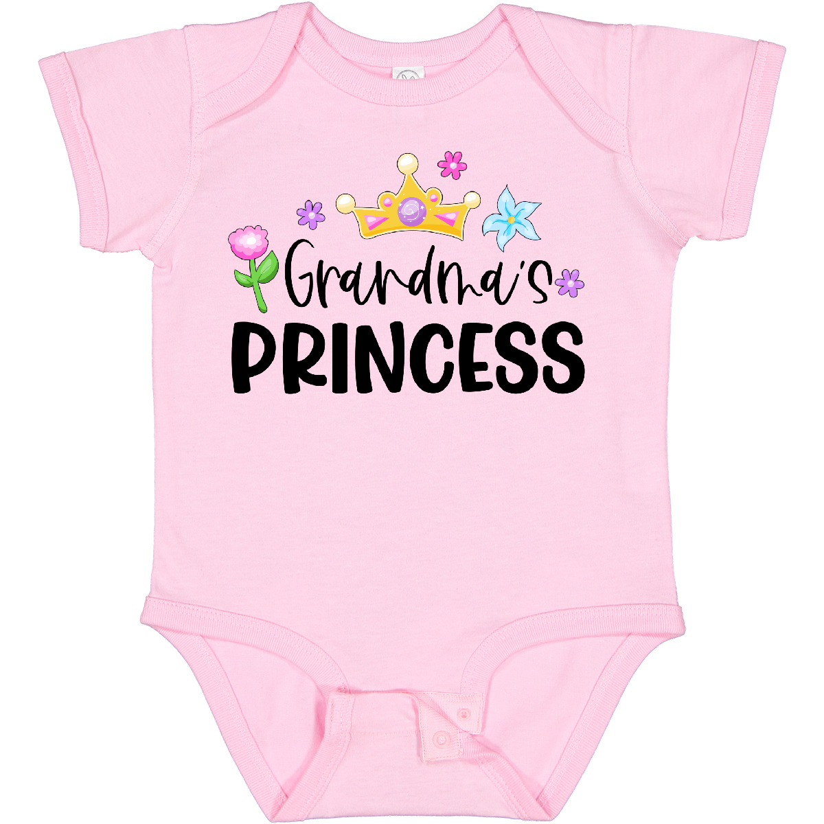 Inktastic Grandma's Princess Crown And Flowers Baby Bodysuit Children Grandma - Imagen 9 de 12
