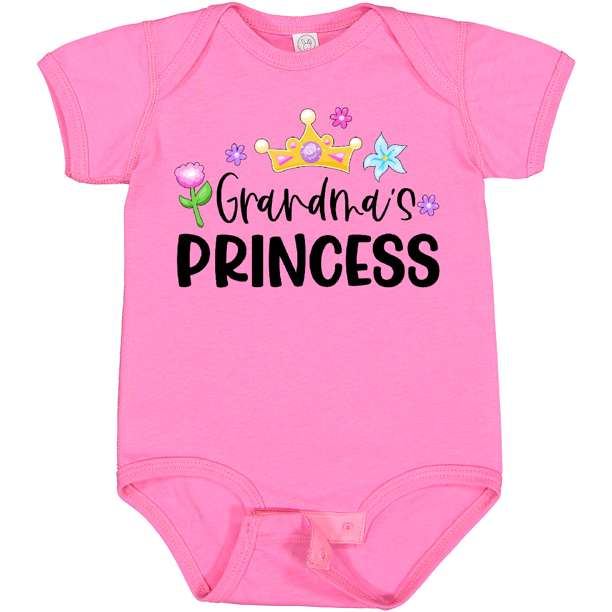 Inktastic Grandma's Princess Crown And Flowers Baby Bodysuit Children Grandma - Imagen 10 de 12