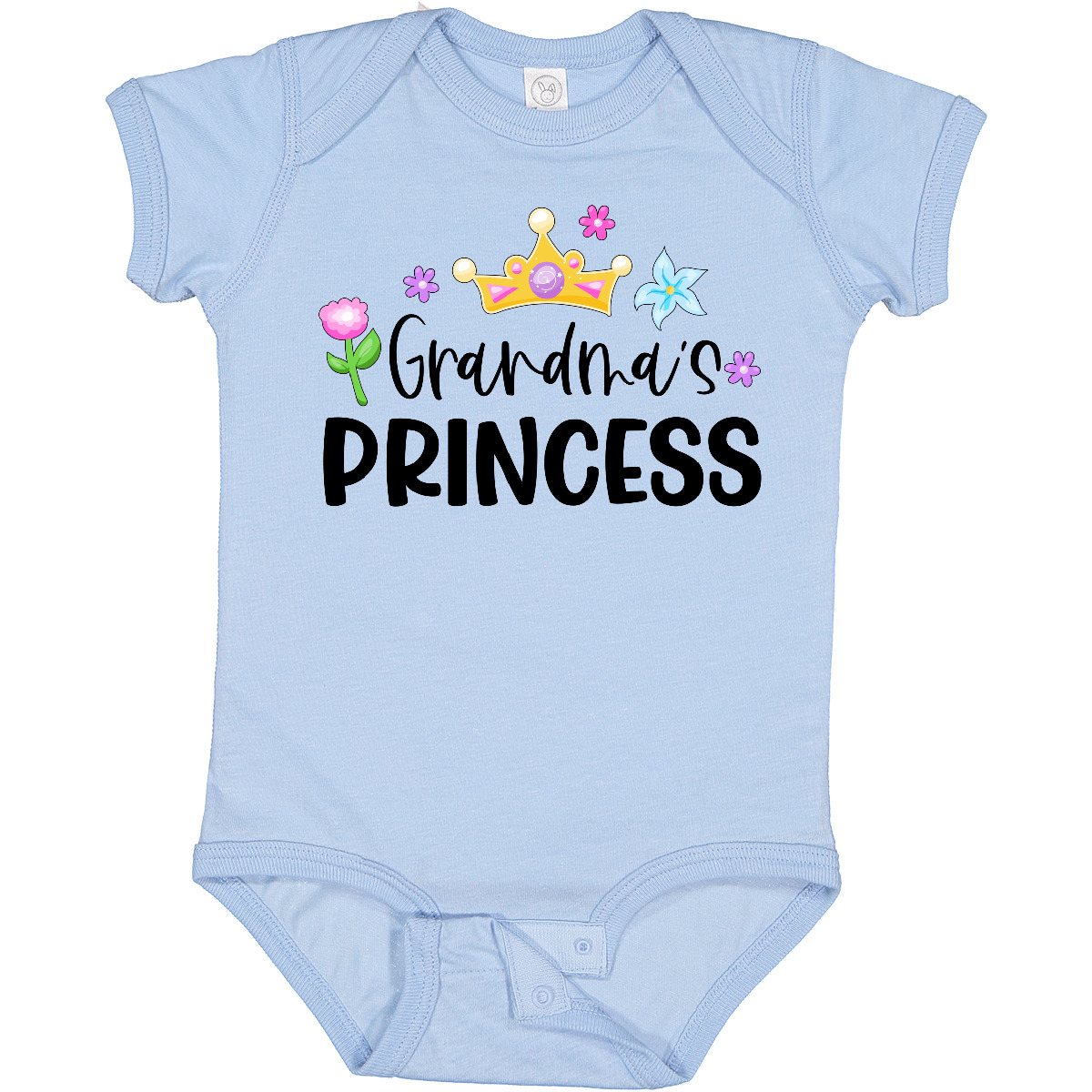 Inktastic Grandma's Princess Crown And Flowers Baby Bodysuit Children Grandma - Imagen 2 de 12