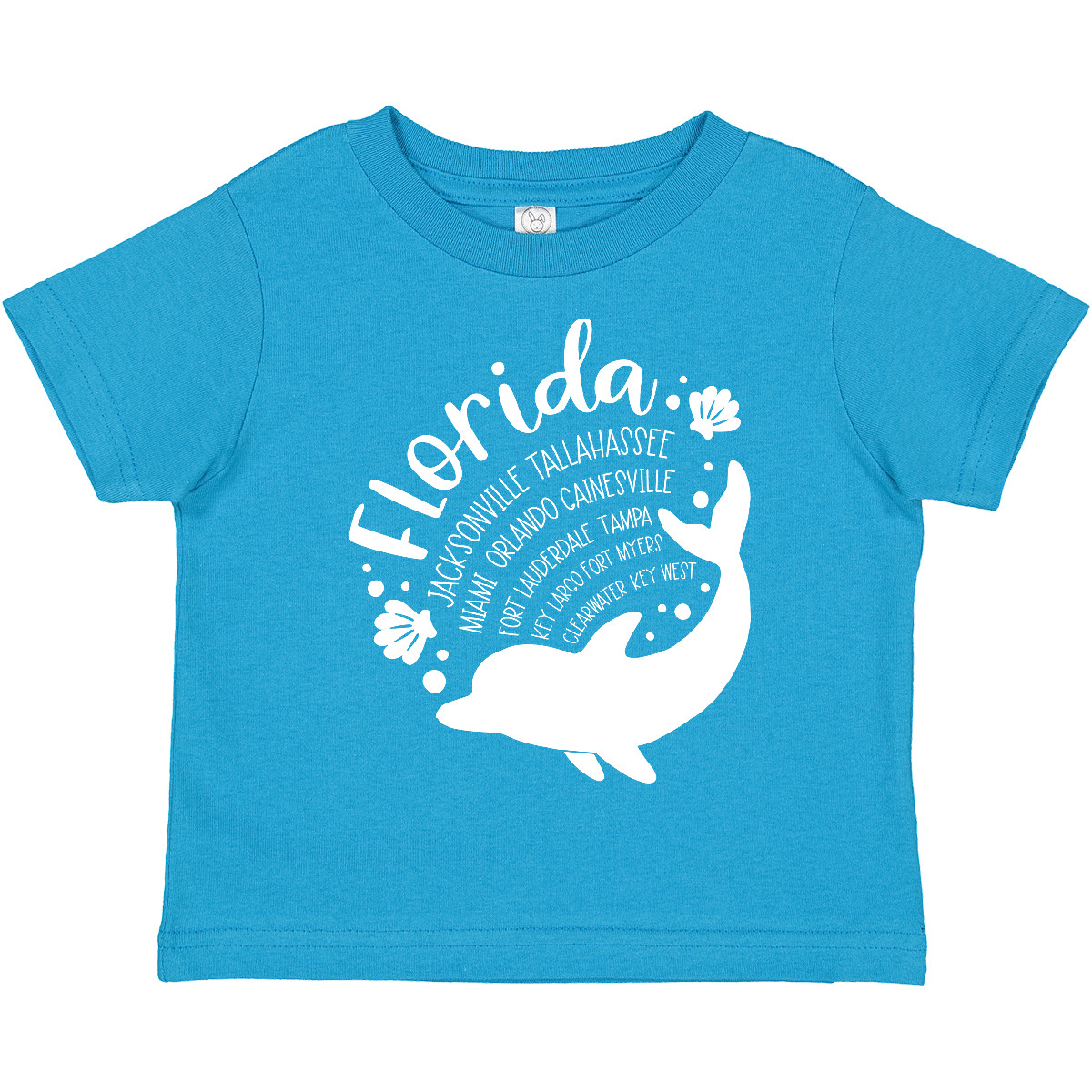 Inktastic Florida Städte mit Delfin Kleinkind T-Shirt Staat Zuhause Strände Strand - Bild 9 von 9