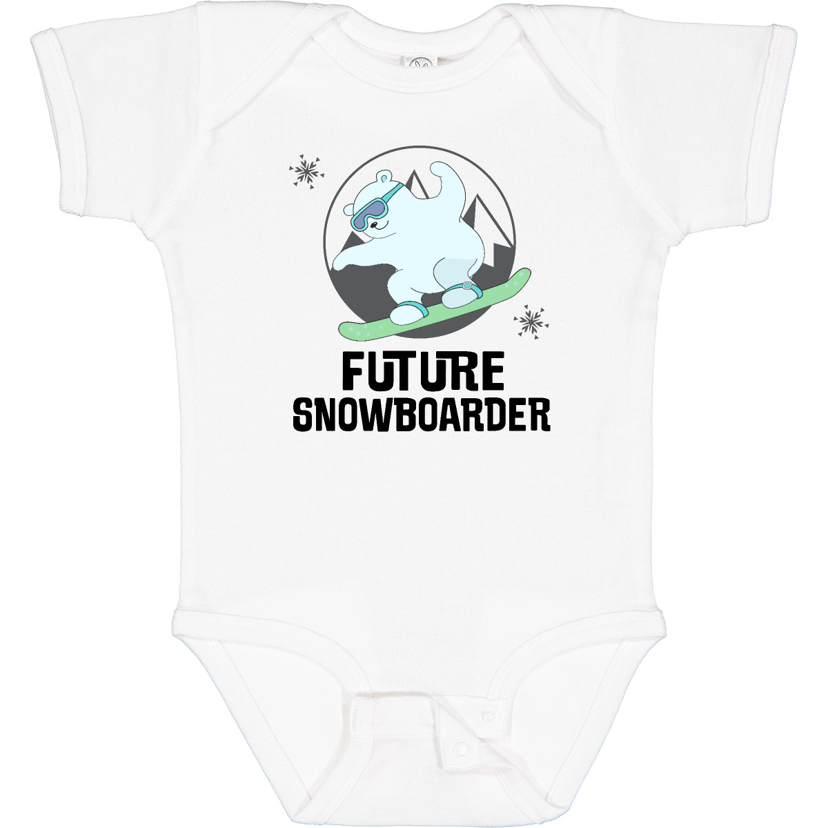 Inktastic Snowboarding Future Snowboarder Childs Baby Bodysuit Mountains Winter