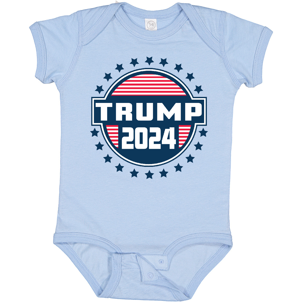 Inktastic Trump For President 2024 Badge Baby Bodysuit Politics Voting Donald - Picture 3 of 8