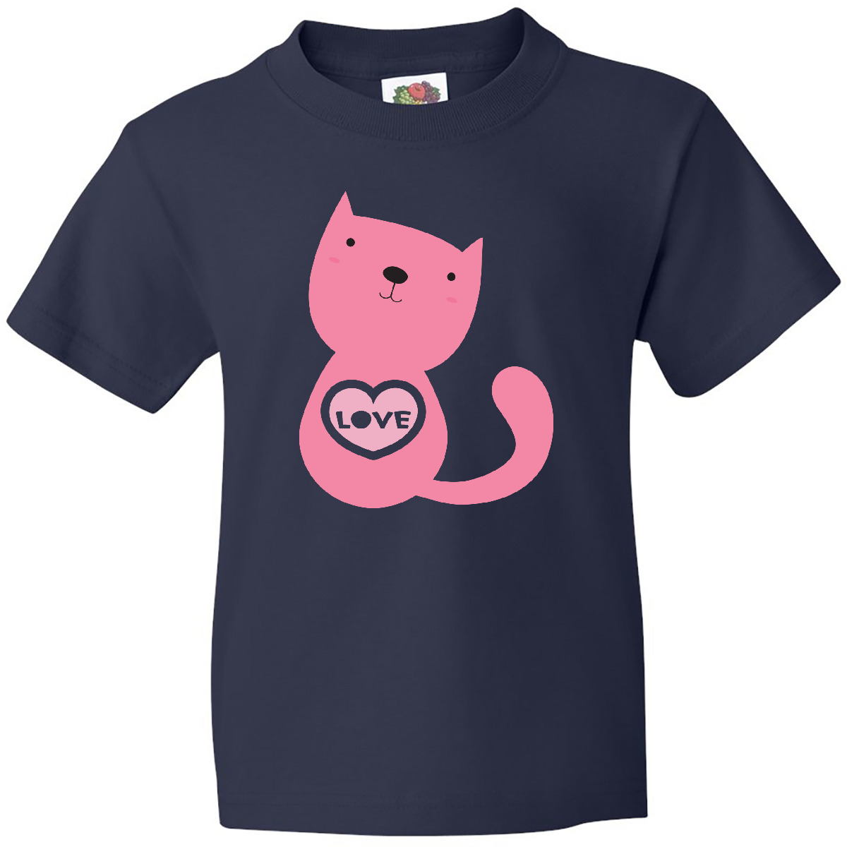 Inktastic Love Cat 2 Youth T-Shirt Pink Kitty Heart Valentine Tee Kids Children - Picture 3 of 7