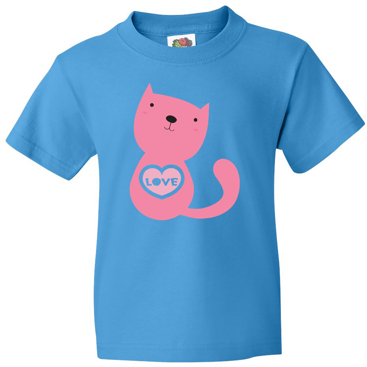 Inktastic Love Cat 2 Youth T-Shirt Pink Kitty Heart Valentine Tee Kids Children - Picture 4 of 7