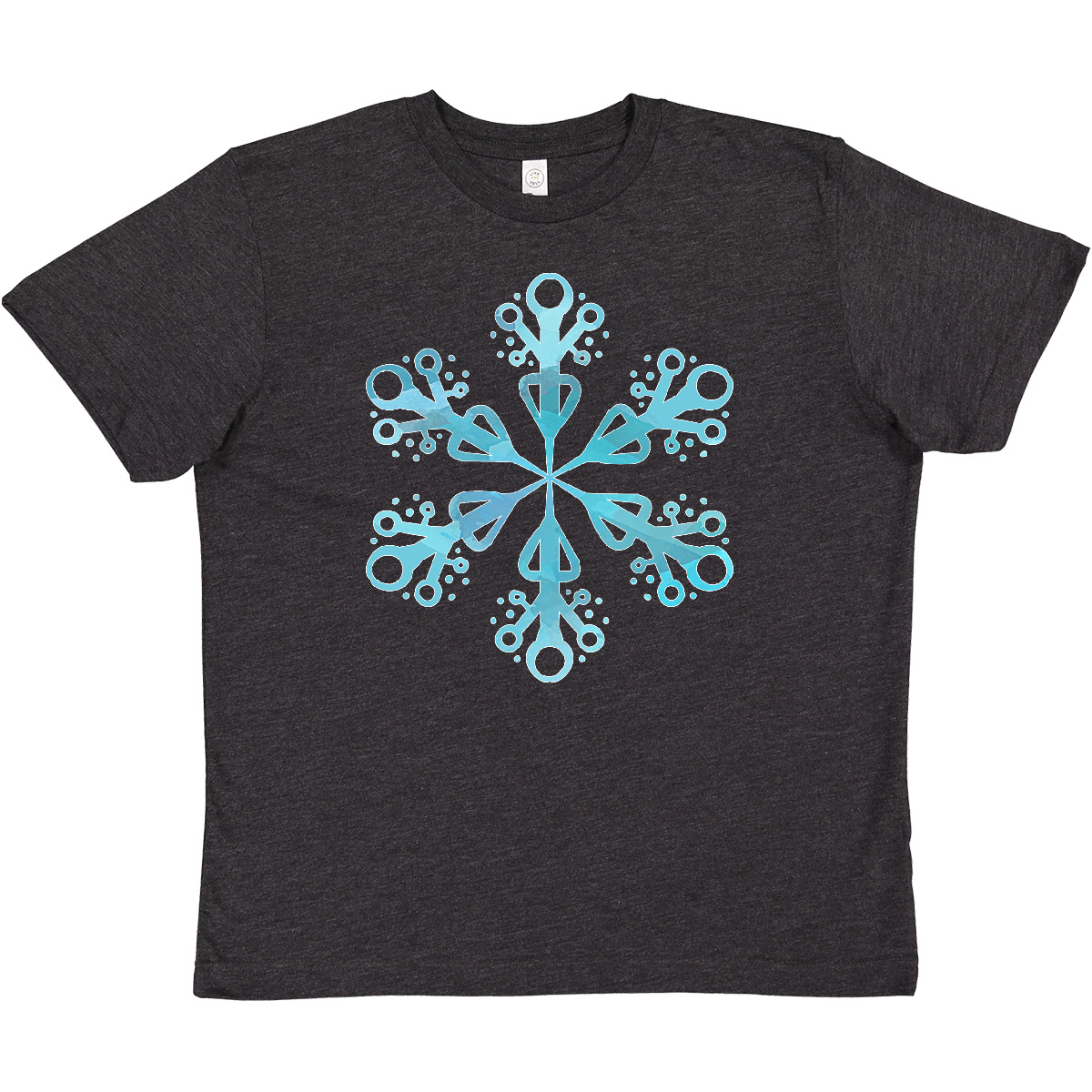 Inktastic Icy Blue Winter Snowflake Youth T-Shirt Snow Watercolor Snowing Pretty - Picture 6 of 9