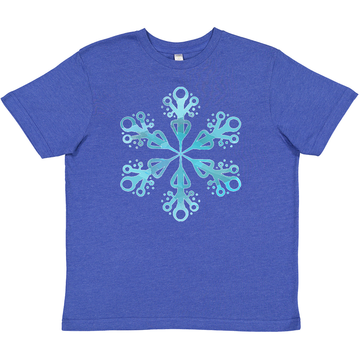 Inktastic Icy Blue Winter Snowflake Youth T-Shirt Snow Watercolor Snowing Pretty - Picture 8 of 9
