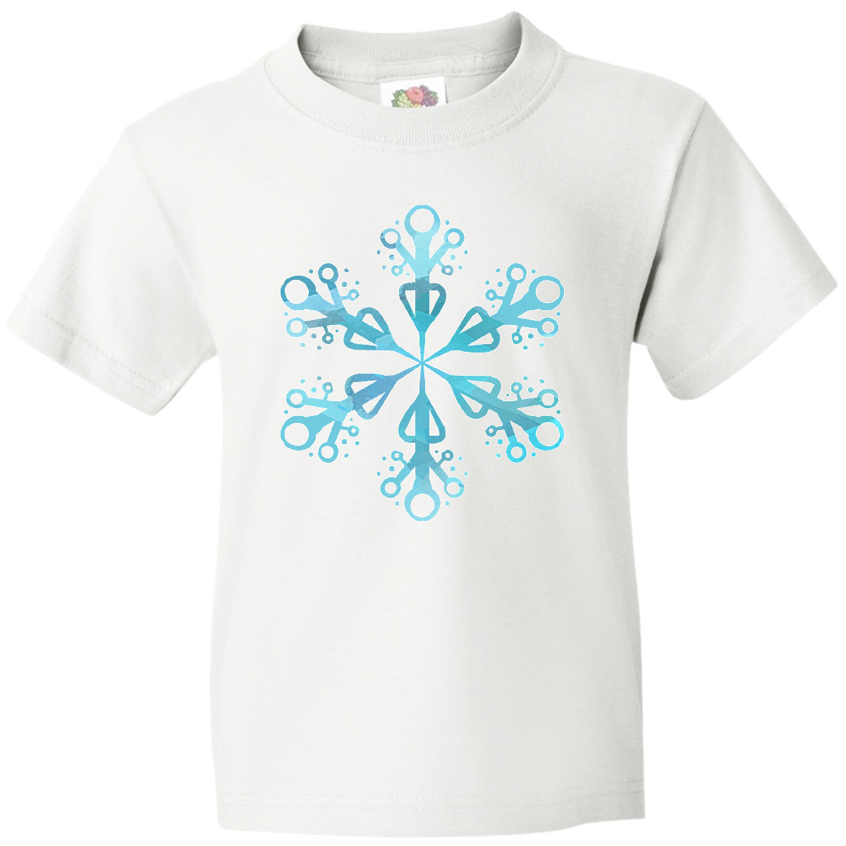 Inktastic Icy Blue Winter Snowflake Youth T-Shirt Snow Watercolor Snowing Pretty - Picture 9 of 9