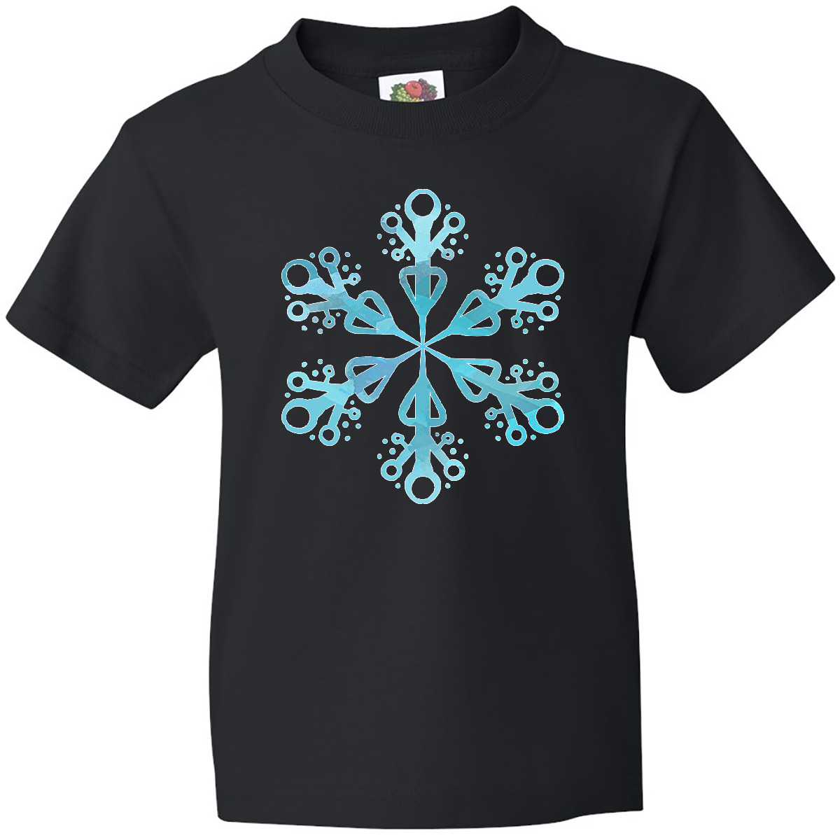 Inktastic Icy Blue Winter Snowflake Youth T-Shirt Snow Watercolor Snowing Pretty - Picture 3 of 9