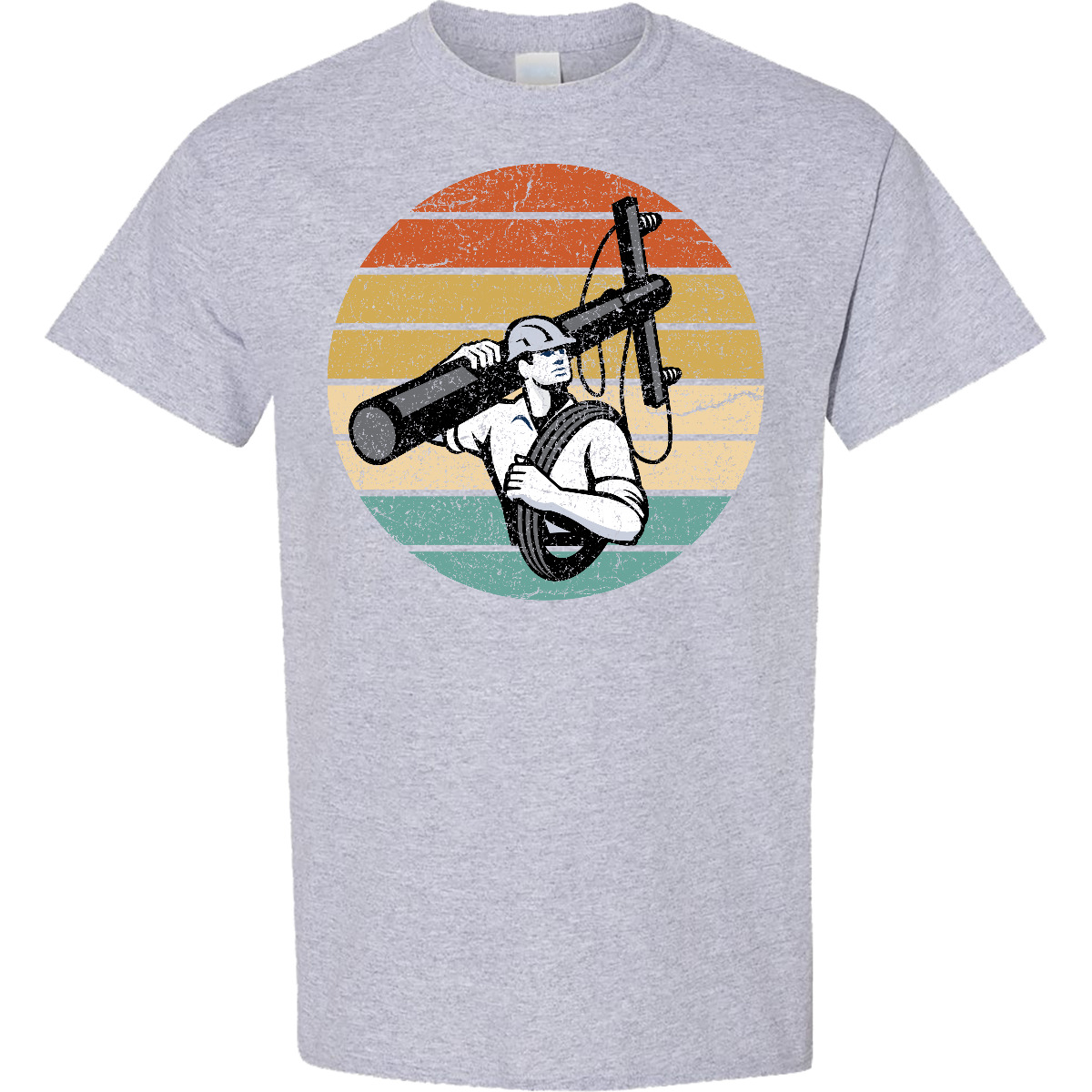 Inktastic Lineman Retro Line Worker T-Shirt Electrician Electrical Powerline