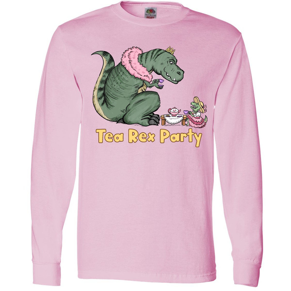 Inktastic Funny Tea Rex Party Long Sleeve T-Shirt Dinosaurs T-rex Dino Lovers - Picture 5 of 5