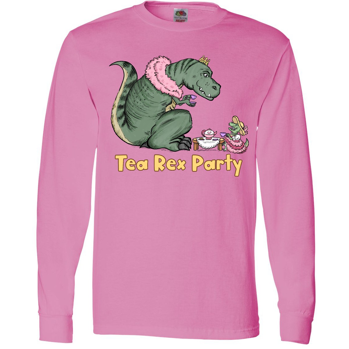 Inktastic Funny Tea Rex Party Long Sleeve T-Shirt Dinosaurs T-rex Dino Lovers - Picture 2 of 5