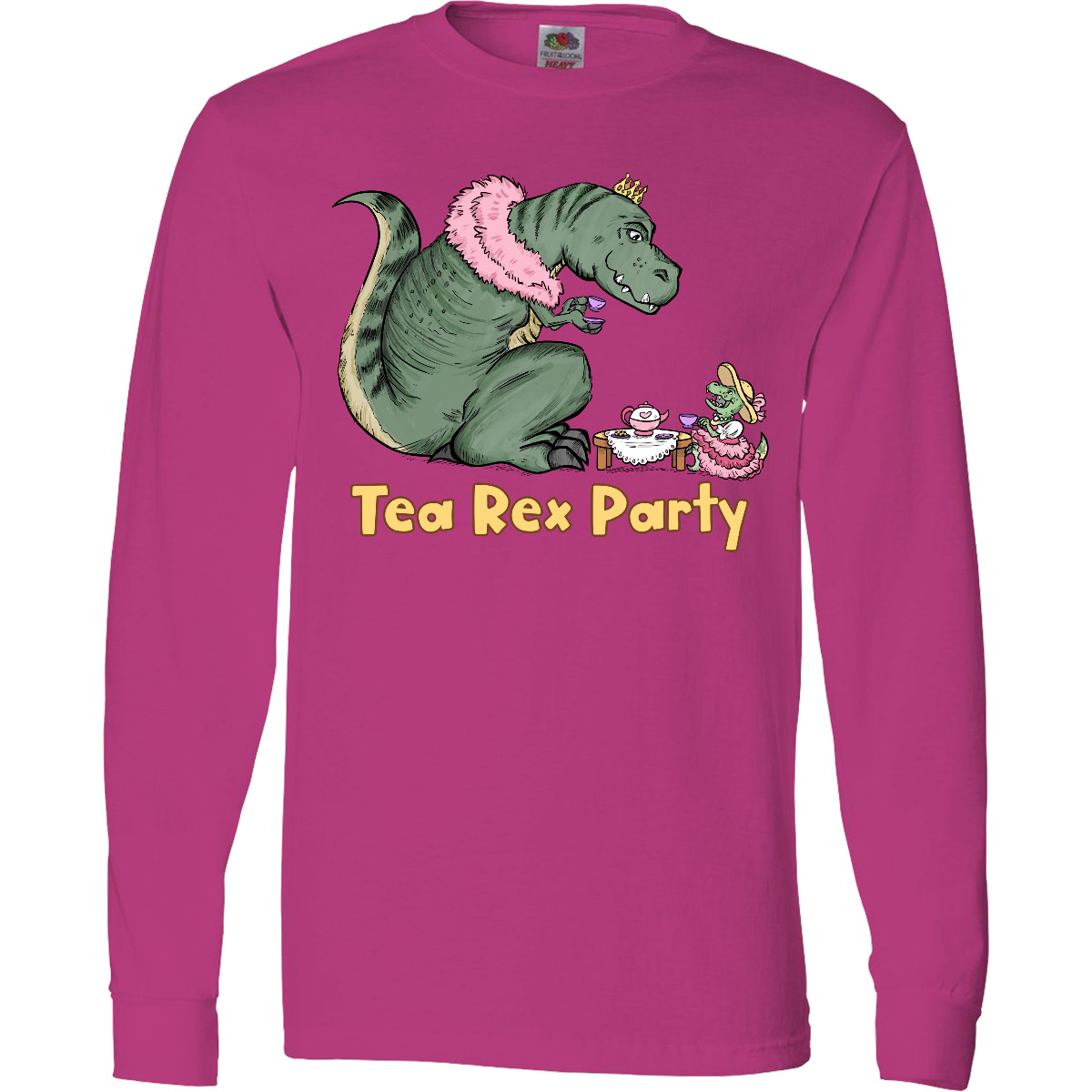 Inktastic Funny Tea Rex Party Long Sleeve T-Shirt Dinosaurs T-rex Dino Lovers - Picture 4 of 5