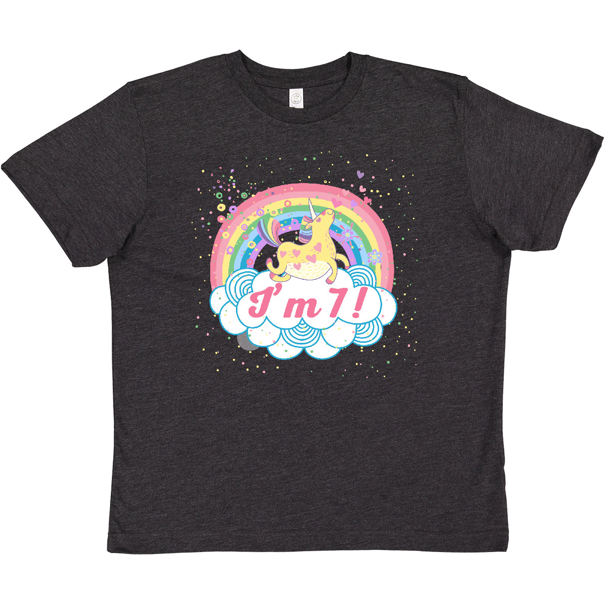 Inktastic 7th Birthday Unicorn For Girl Youth T-Shirt Party Girls Im Cute Fun - Picture 9 of 12