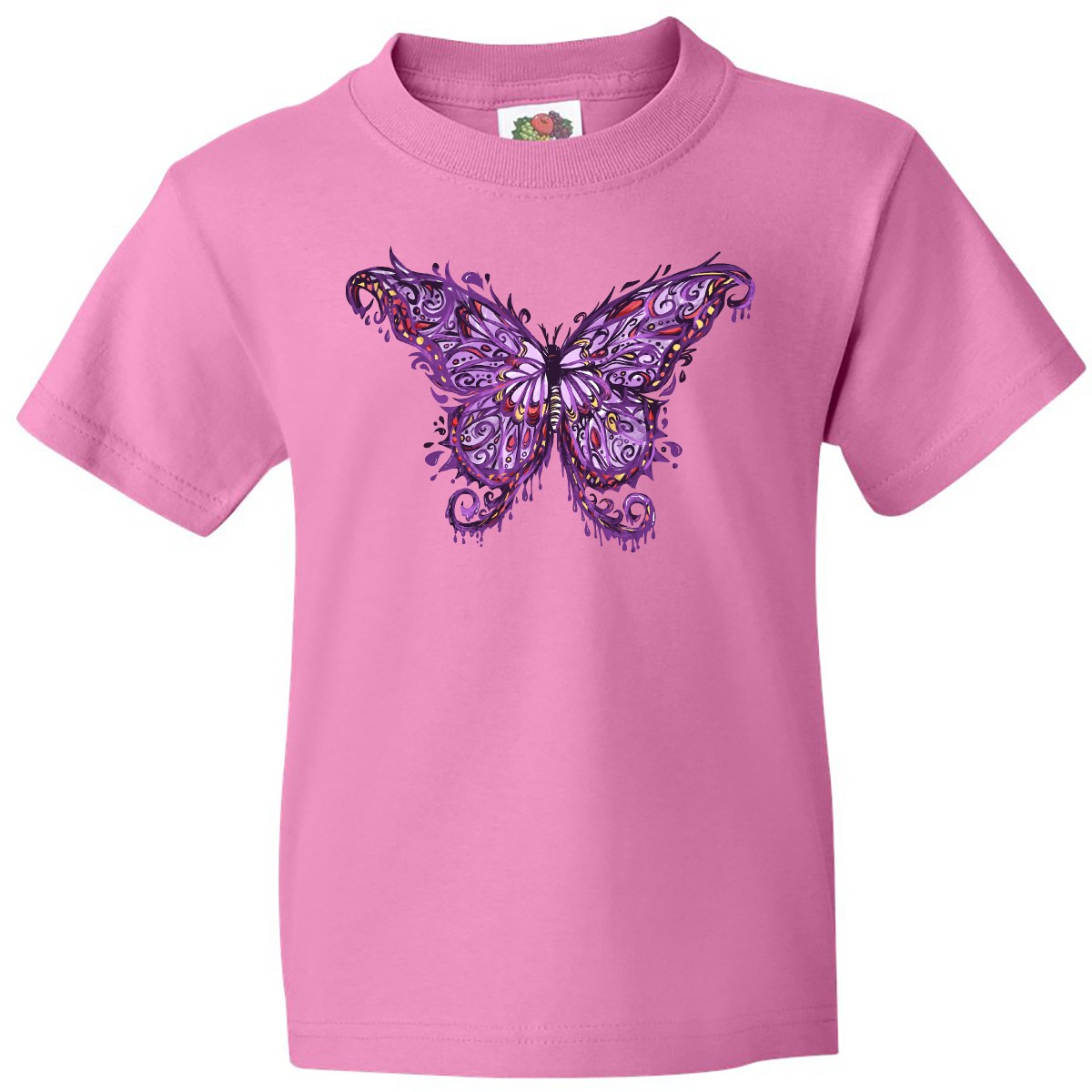 Inktastic Purple Ink Butterfly Youth T-Shirt Goth Grunge Artistic Emo Punk Inked - Picture 2 of 5