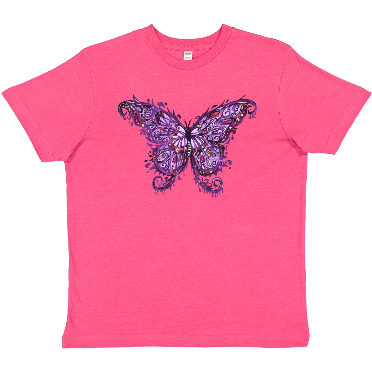 Inktastic Purple Ink Butterfly Youth T-Shirt Goth Grunge Artistic Emo Punk Inked - Picture 5 of 5