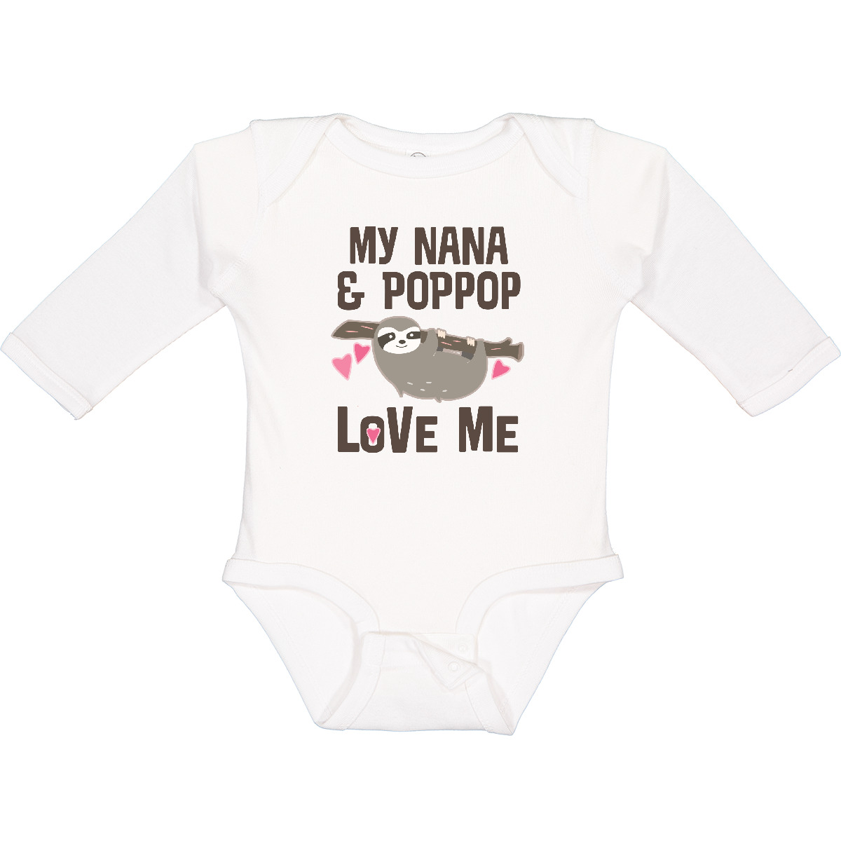 Inktastic Nana And PopPop Love Me Outfit Long Sleeve Creeper Pop