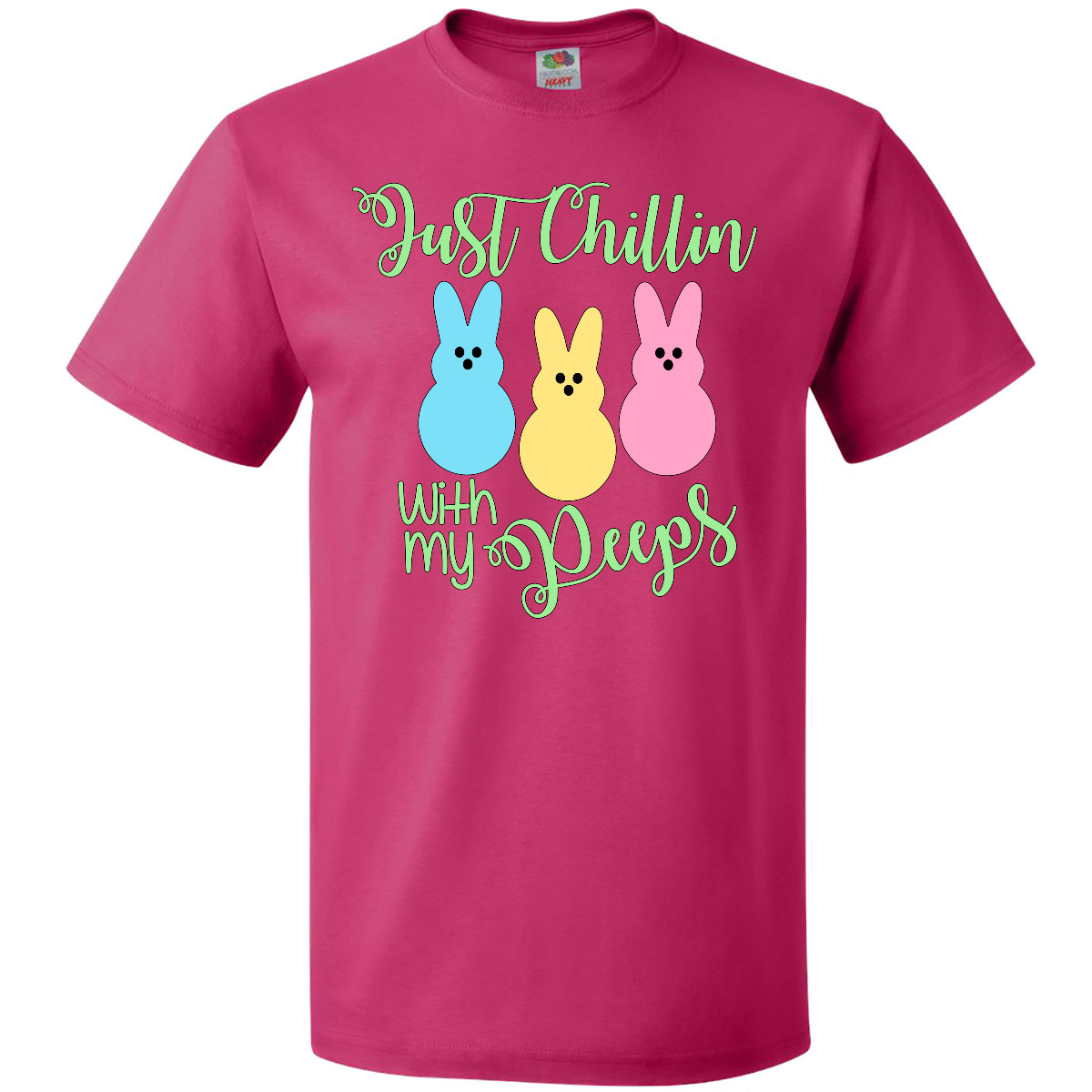 Inktastic Funny Easter Just Chillin' With My Peeps T-Shirt Boodlebug Bunnies Pun - Picture 3 of 8